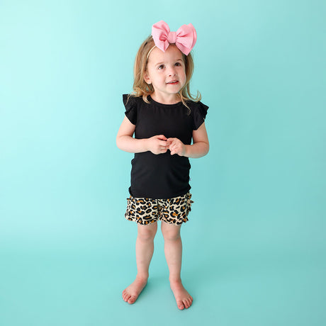 Lana Leopard- Ruffle Short Sleeve Shorts Set