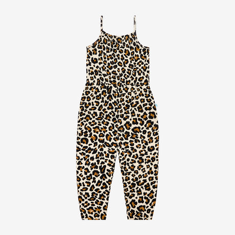 Sleeveless Smocked Jumpsuit | Lana Leopard