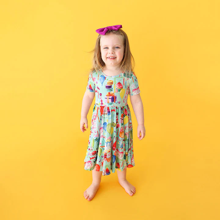 Happy Birthday- Short Sleeve Twirl Dress