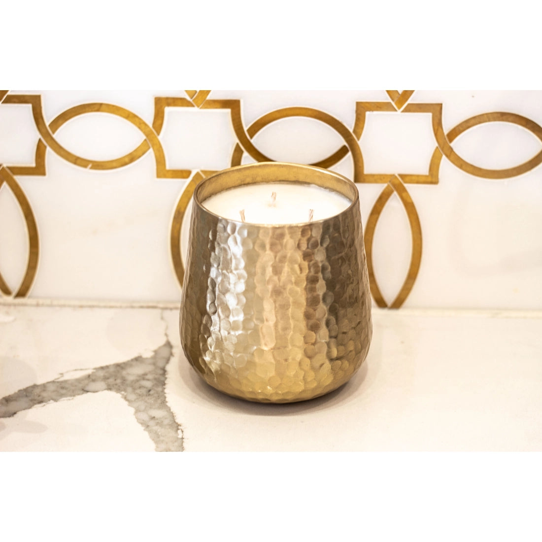 Gold Hammered Soy Candle- Exotic Cardamom