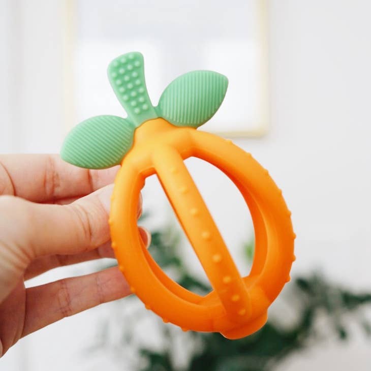 Bitzy Biter™ Teething Ball Baby Teether- Clementine