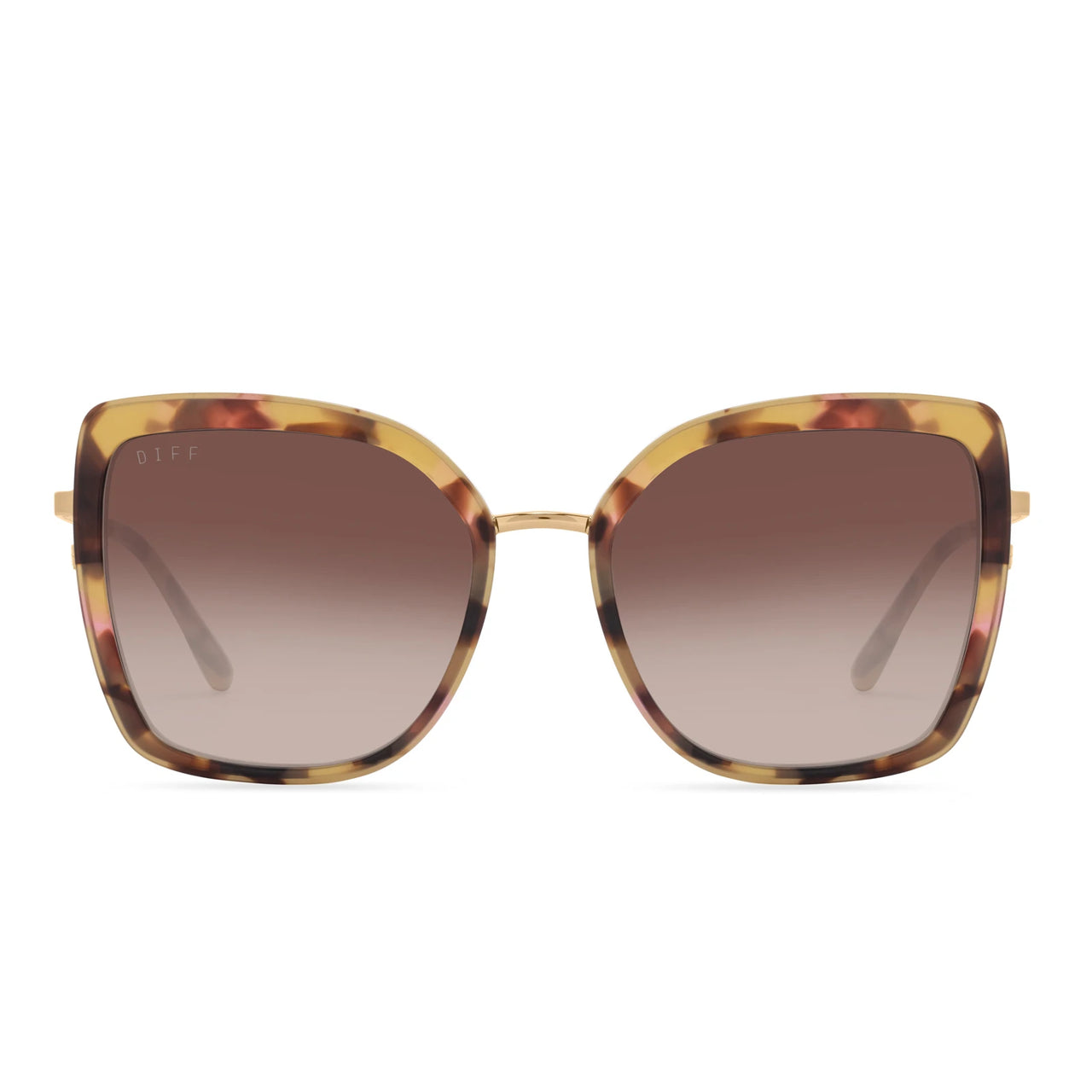 DIFF Clarisse Gold Brown Gradient Sunglasses