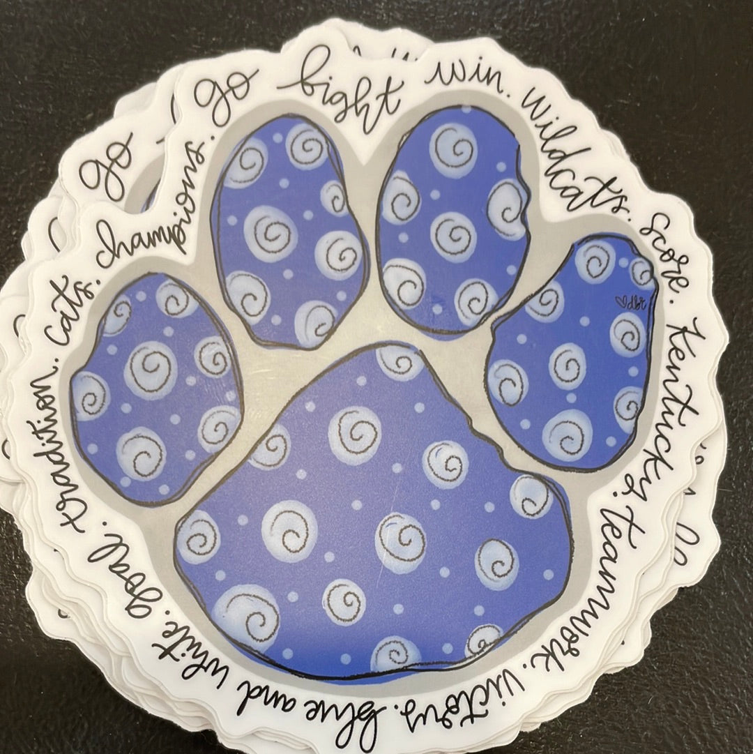 Kentucky Paw Print Sticker