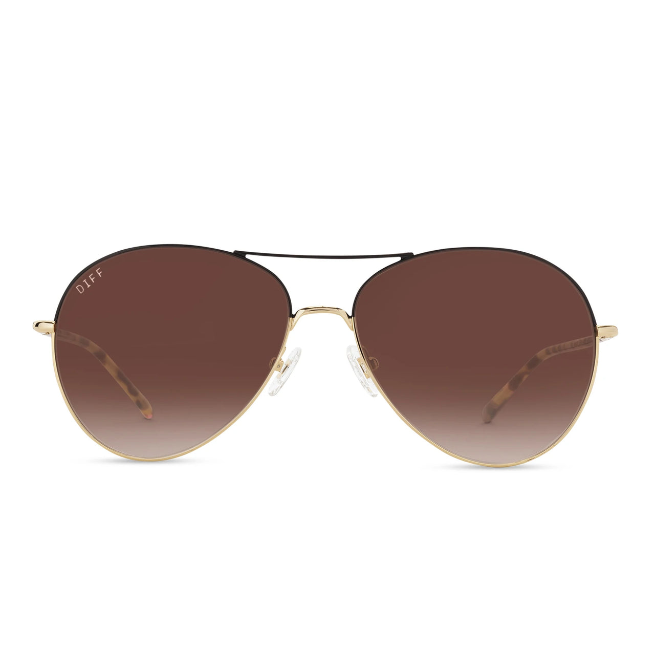 DIFF Knox Gold Brown Gradient Sunglasses