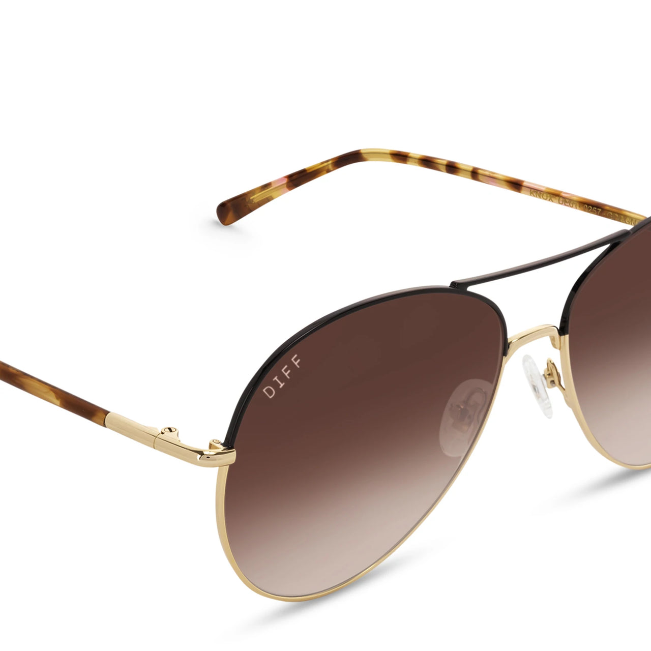 DIFF Knox Gold Brown Gradient Sunglasses