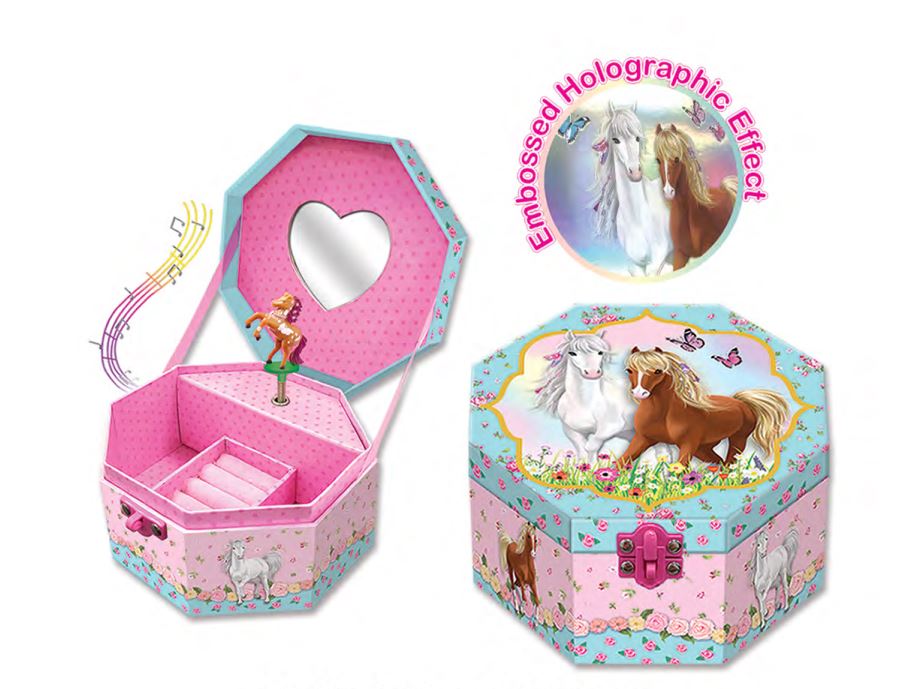 Musical Jewelry Box with Figurine, Majestic Horse