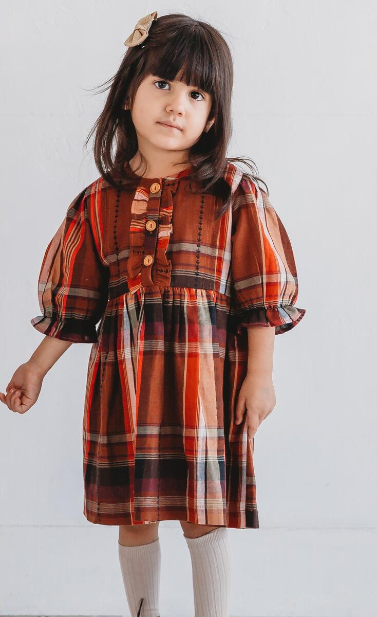 Rust Plaid Dress